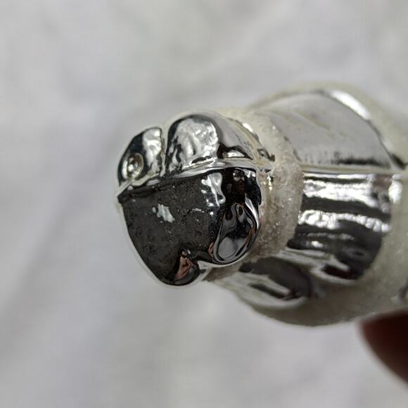 Vtg Mercury Glass Christmas Ornament Eskimo Inuit Czech Mouth Blown Original Tag - Picture 7 of 11